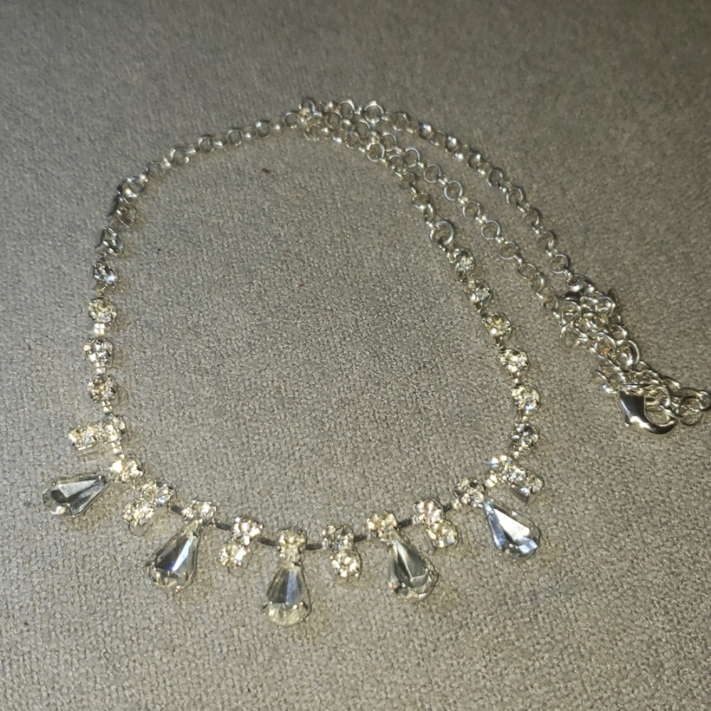 Pave and silver necklace